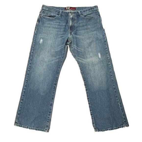 Express X2 Denim Low Rise Boot Cut Blue Jeans M11 Slim‎ Sz W36 L30 - Picture 1 of 8
